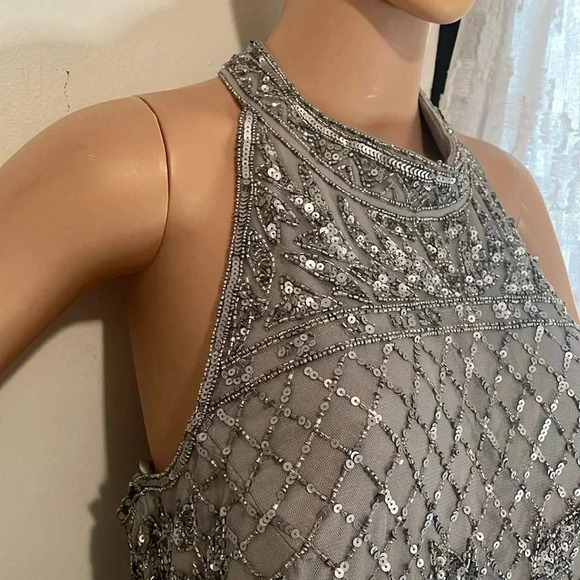 Adrianna papell size 16 Silver floor length gown - Picture 6 of 16